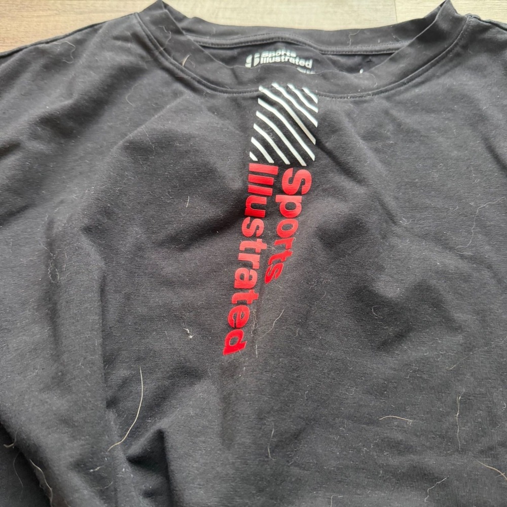 Sports Illustrated Large Black Graphic T-Shirt Logo Crew Neck - Picture 2 of 3